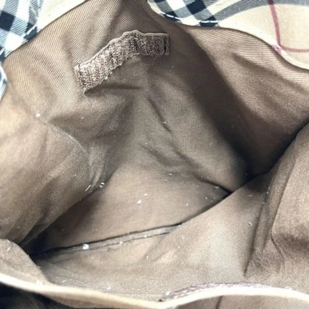 BURBERRY BLUE LABEL Check pattern Bags Hand Bag Tote Bag Canvas Beige - Picture 13 of 16